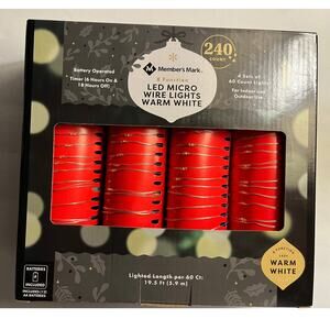 Members Mark LED WARM WHITE 8 function Micro Wire lights timer 4 sets 240 LIGHTS